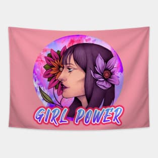 Girl Power Beautiful Floral Tapestry