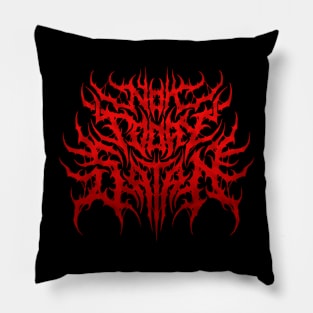 Not Today Satan (red) death metal design Pillow