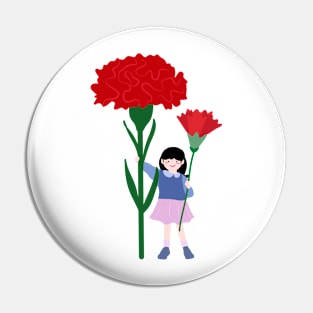 Girl with carnations II Pin