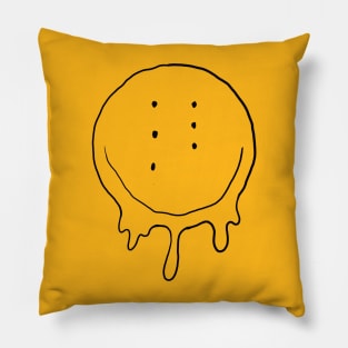 Drippy Six-Eyed Smiley Face Pillow