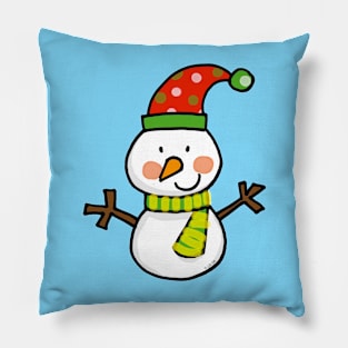 cute white Christmas snowman Pillow