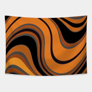 Orange and Black Swirled Tapestry