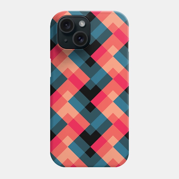 'Zagga - in Red, Orange, Salmon Pink, Gunmetal & Teal Blues on a Black base' Phone Case by sleepingdogprod