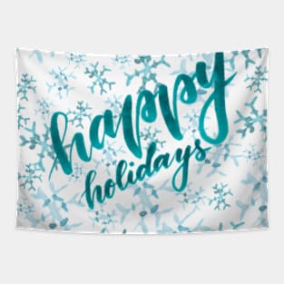 Happy Holidays - teal Tapestry