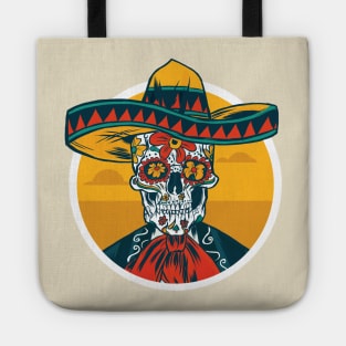 5 de mayo - mexican Skull with Sombrero Tote