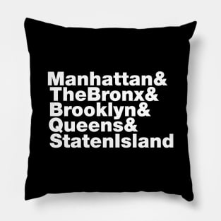 5 Boroughs ~ New York City Pillow