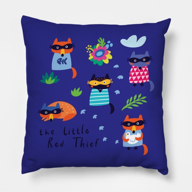 The litlle red thief Pillow by PenguinHouse