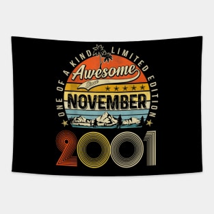 Awesome Since November 2001 Vintage 22nd Birthday Tapestry