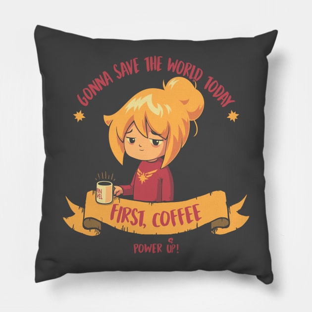 COFFEE POWER Pillow by teesgeex