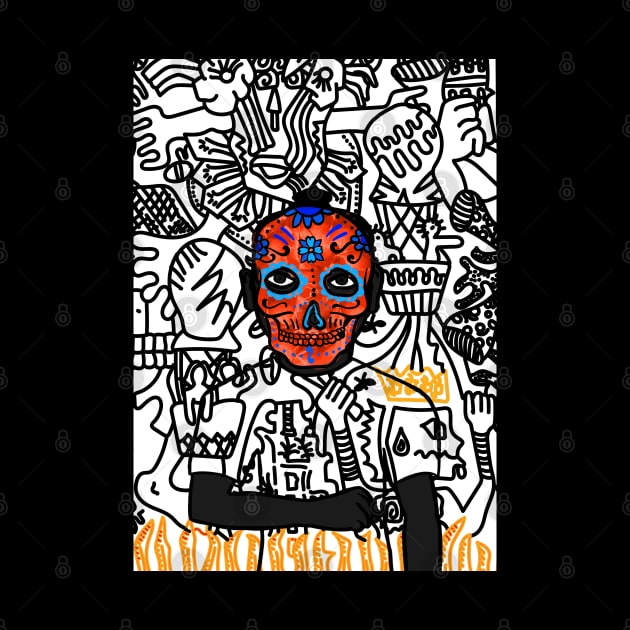 Discover the Charm of #336 - Mary - A MaleMask NFT with MexicanEye Color and Doodle Background by Hashed Art