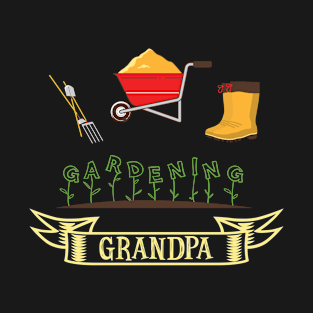 Cute Gardening Grandpa Vegetable Garden T-Shirt