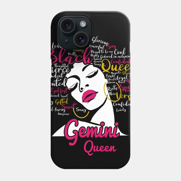 Gemini Queen Funny Birthday Gift for Black Women Girl Phone Case by easleyzzi