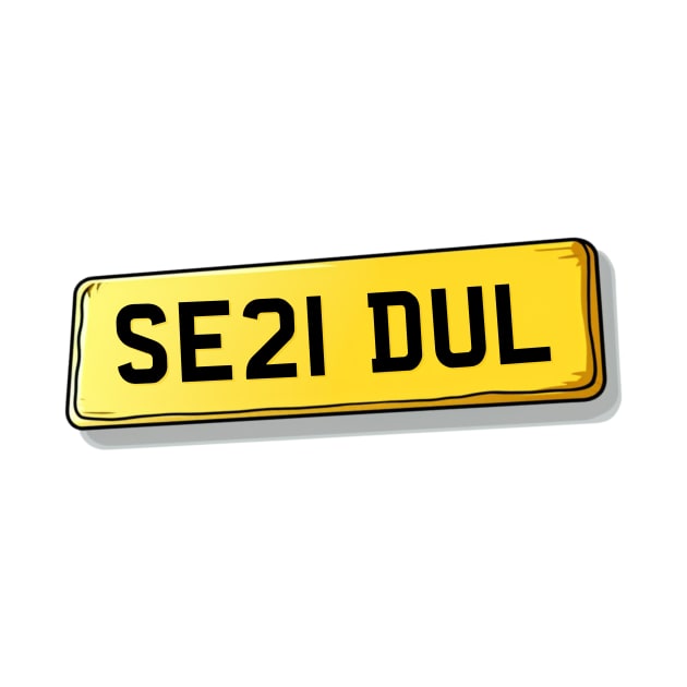 SE21 DUL Dulwich Number Plate by We Rowdy