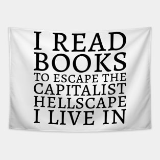 I Read Books ... (Black Print) Tapestry