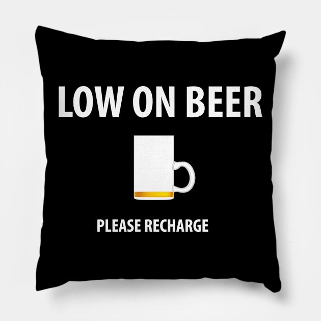 Low on Beer Pillow by baxteros