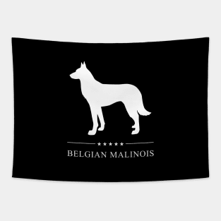 Belgian Malinois Dog White Silhouette Tapestry