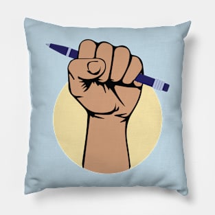 Fist Holding a Pen - Author's Day Pillow