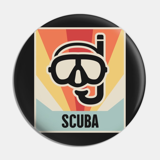 Vintage Style SCUBA Poster Pin by MeatMan