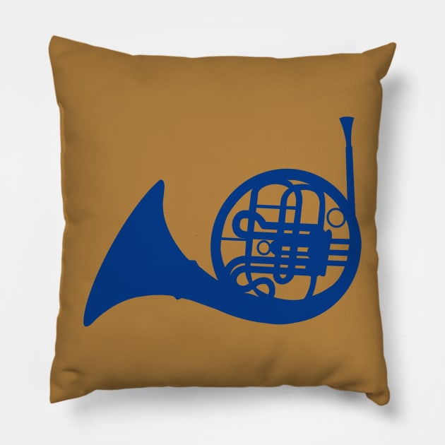 The Blue French Horn Pillow by senaeksi