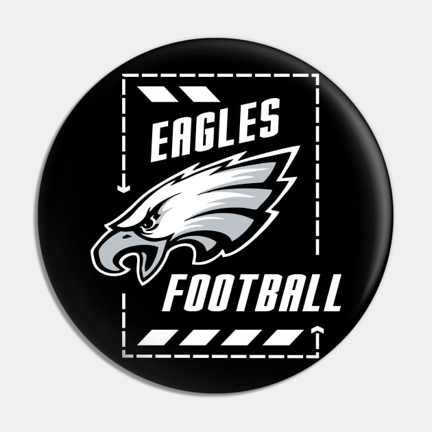 EAGLES FOOTBALL white Pin by Aldyz