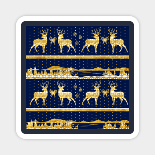 gold winter deer christmas Magnet