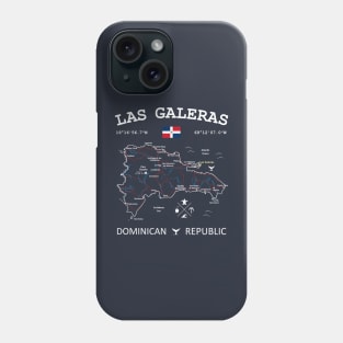 Las Galeras Dominican Republic Flag Travel Map Coordinates GPS Phone Case