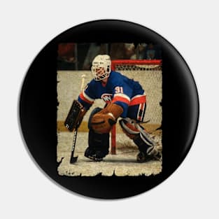 Billy Smith in New York Islanders, 1980 Vezina Trophy Pin