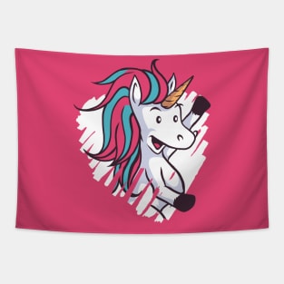 Valentine Unicorn with a Sketch Heart Tapestry