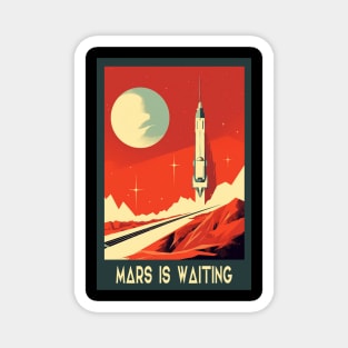 Mars Adventure Vintage Travel Poster Magnet