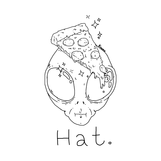 Alien Pizza Hat (no shading) by ControllerGeek