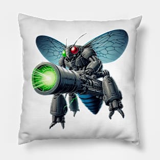 Cyborg Cicada Carrying Laser Cannon Pillow