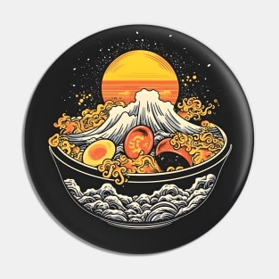 Ramen Noodles Great Wave Off Kanagawa Hokusai Pin