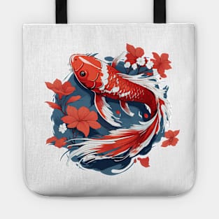 Koi Fish In A Pond Tote