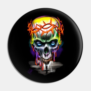 Crown Of Thorns Skull Pin