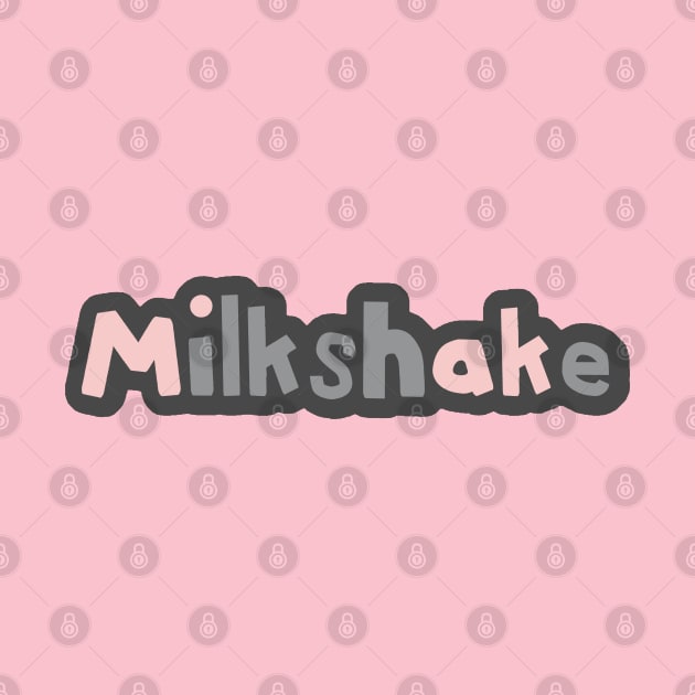 Strawberry Pink Milkshake Ultimate Gray Typography by ellenhenryart