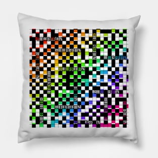 Checkers rainbow Pillow