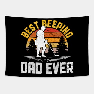 Best Beeping Dad Ever Metal Detecting Men Metal Detectorist Tapestry