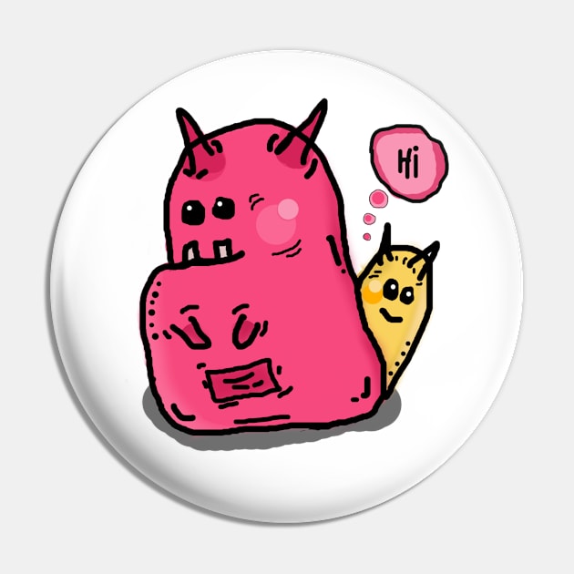 Cute Little Monster Pin by Ando