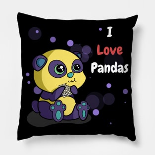 I Love Pandas | Python Dusk White Pillow