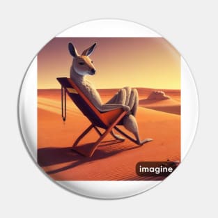 Kangaroo On Mars Pin