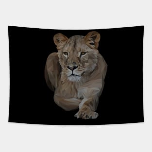 Geometrical Lioness Tapestry