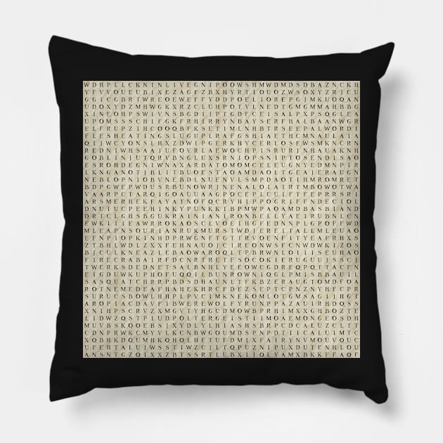 Word Search: Magical Creatures Pillow by implexity