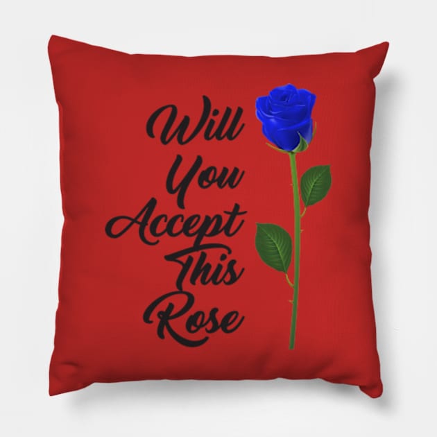 Rose Blue Pillow by mosatu