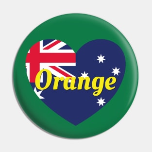 Orange NSW Australia Australian Flag Heart Pin