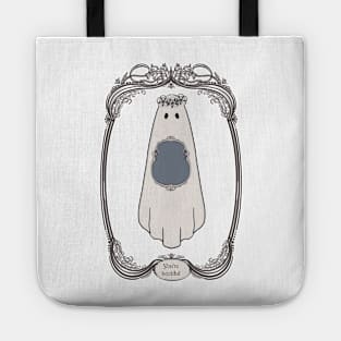 Cute Ghost Illustration in art nouveau frame |Self Love Quote | Cute Halloween Wall Art| Tote