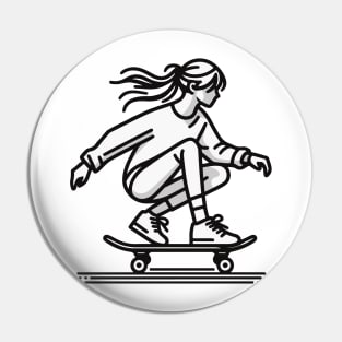 Skater Girl Pin