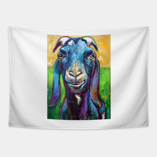 Lucian the BLACK FARM GOAT by Robert Phelps Tapestry by RobertPhelpsArt