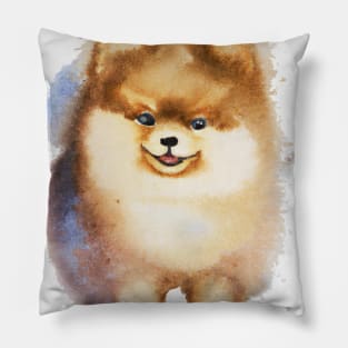 Pomeranian Watercolor Painting - Dog Lover Gifts Pillow