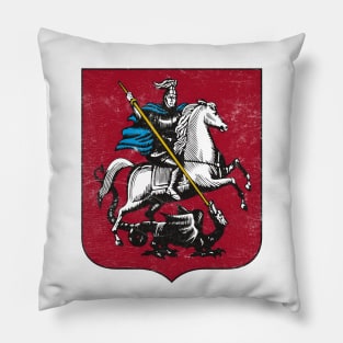 Moscow, Russia / Faded-Vintage Style Flag Design Pillow