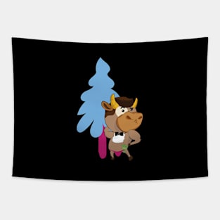 Humorous New Year 2021 Symbol Animal Ox - Funny Ox Pole Dancer Cool Xmas Gift Tapestry